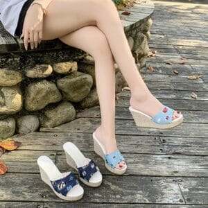 Wedding artifact wedge heel sandals for women