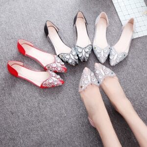 Rhinestone single shoes