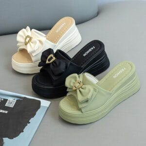 High-heeled slippers for women in summer